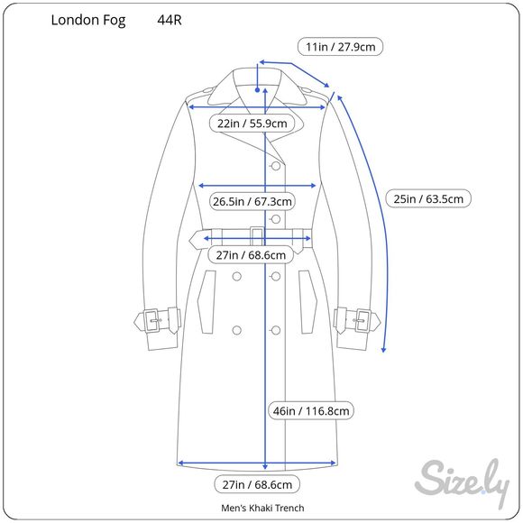 London Fog Men's Straight Khaki Trench - Picture 6 of 9